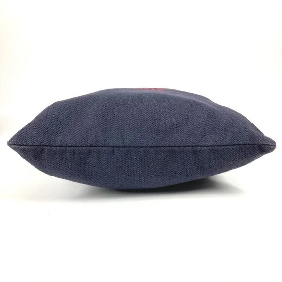 HERMES logo Aline MM Shoulder Bag ToileChevron / Leather Blue indigo Navy/Red - Picture 5 of 16